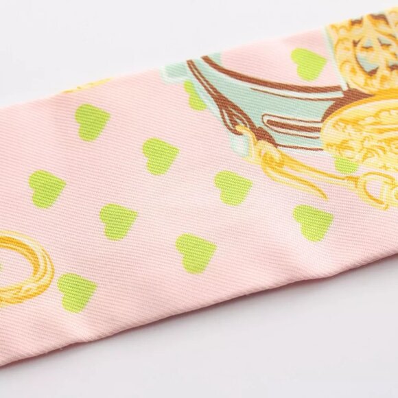 Auth HERMES Twilly BRIDES de GALA LOVE Scarf silk Pink Multicolor - Picture 4 of 5